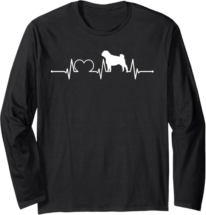 Hund - Mops Herzschlag Langarmshirt