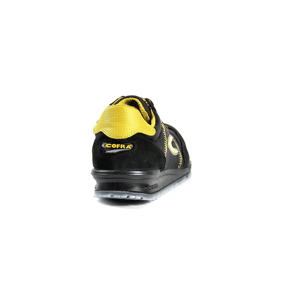Cofra 78400-000.W45 OWENS S1 P SRC Sicherheitsschuhe, Schwarz/Gelb, Grösse 45 45 EU, 45 EU