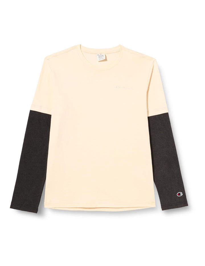 Champion Herren Langarmshirt S Beige Chiaro/Nero, S Beige Chiaro/Nero