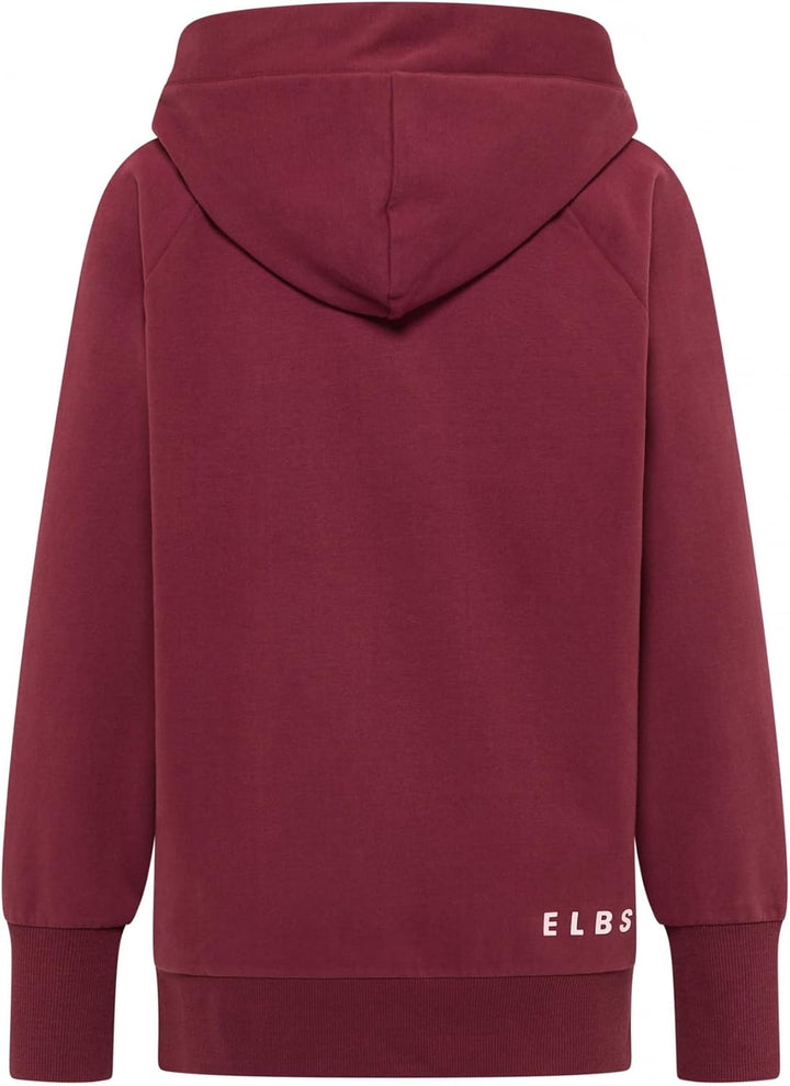 Elbsand Svana Damen Hoodie, Sweatshirt mit Kapuze, Rundhalsausschnitt Ruby XS, Ruby XS