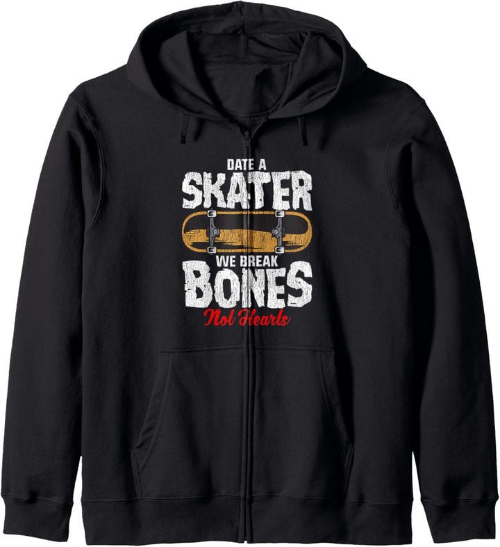 Date A Skater Skateboarding &amp; Skateboard Kapuzenjacke