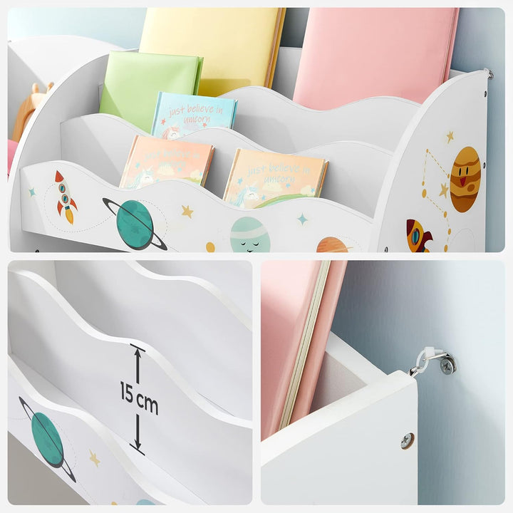 SONGMICS Kinderzimmerregal, Spielzeug-Organizer, Bücherregal für Kinder, multifunktionale Ablage mit