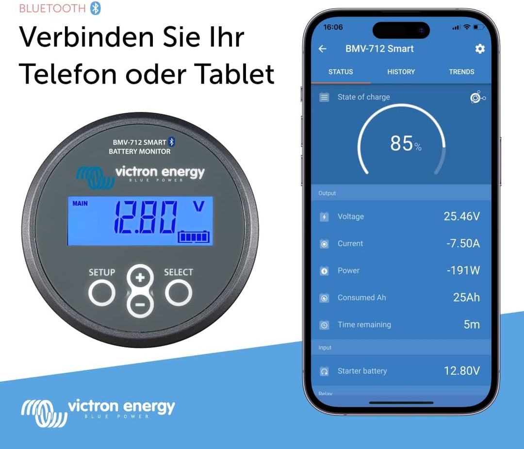 Victron Energy BMV-712 Smart Batterie Monitor (Grau) BMV 712 Smart - Bluetooth, BMV 712 Smart - Blue