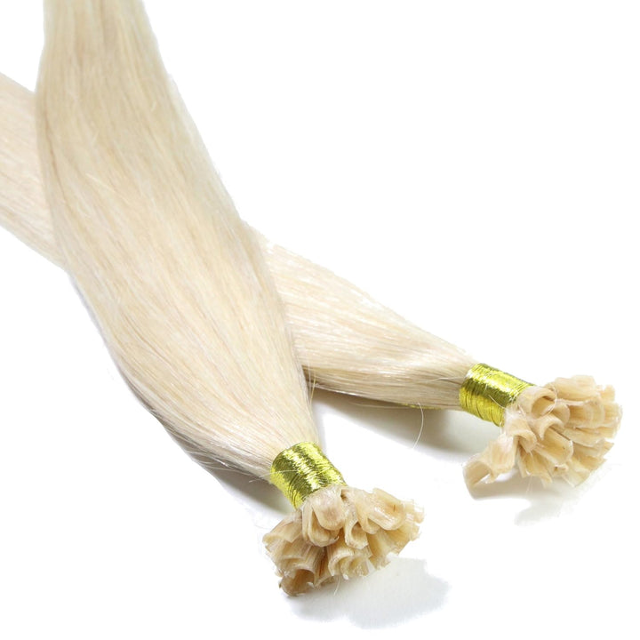 hair2heart Extensions Echthaar Bondings Glatt - 150 Strähnen 0.5g 40cm Lichtblond #60 Lichtblond 40c