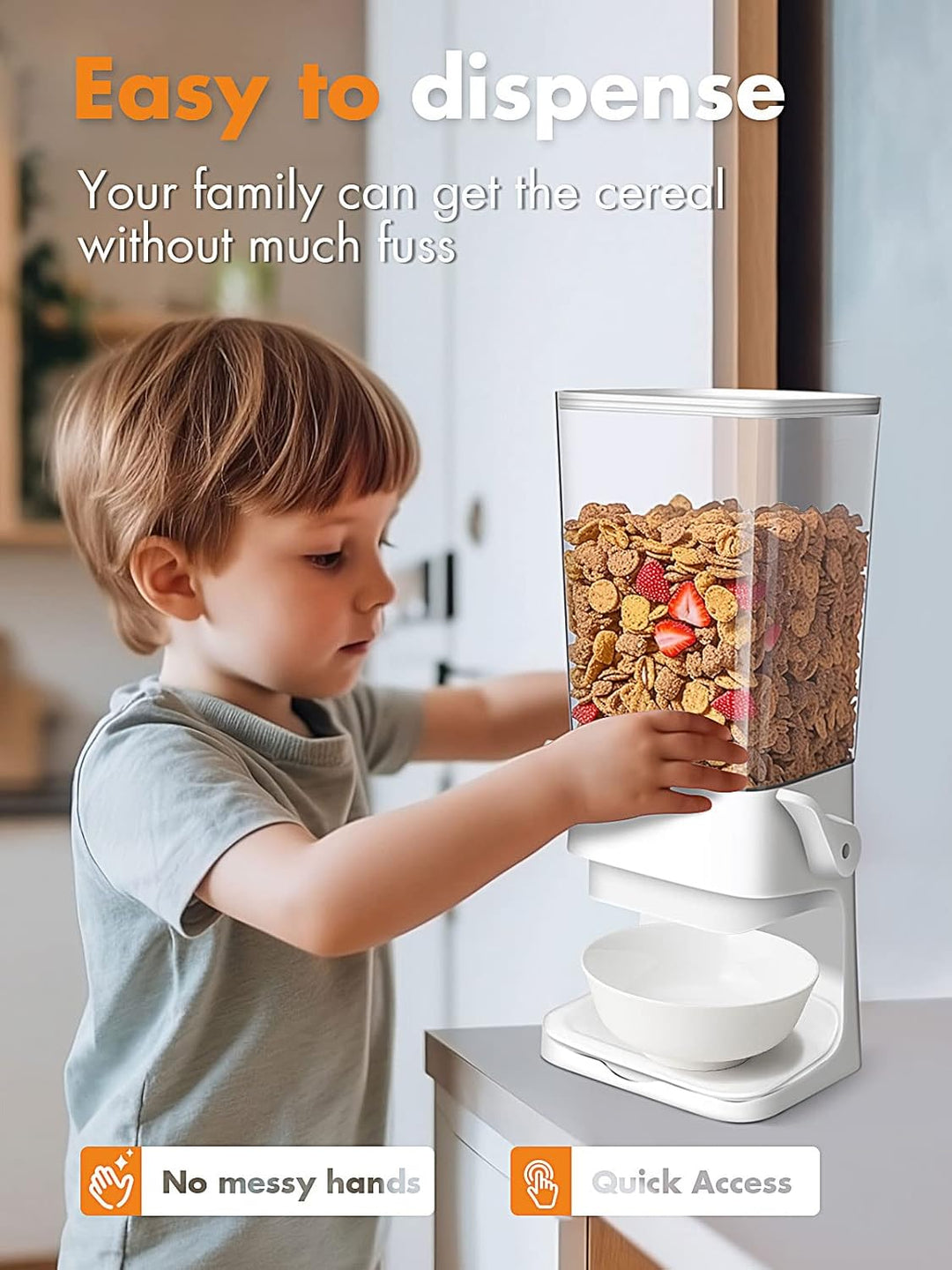 Tokokimo Müslispender, Zerkleinert Keine Cerealien Beim Ausgeben, Wandmontage Cereal Dispenser für C