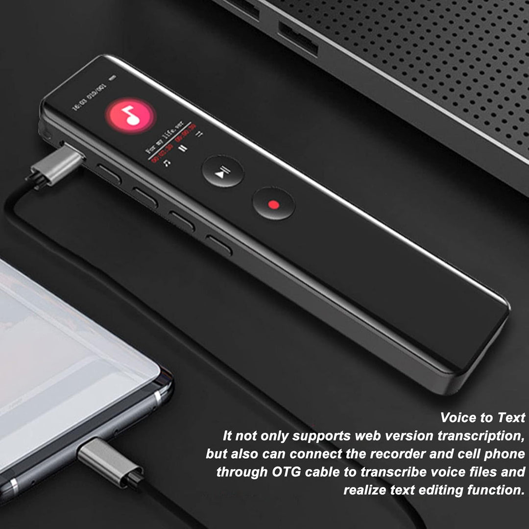 Digitaler Diktiergerät mit Lautsprecher Bluetooth 5.0, Grosser Speicher, Rauschunterdrückung, Multif