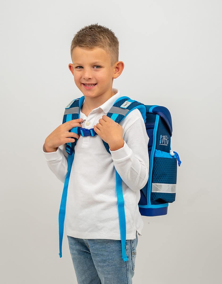 Belmil Classy Schulranzen Set 4 - teilig (403-13/AG/S) M Racing Blue Neon, M Racing Blue Neon