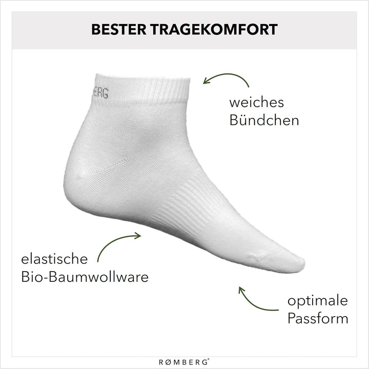 Romberg Unisex Ankle Socks, 6er Pack 35-38 Weiss, 35-38 Wei&amp;