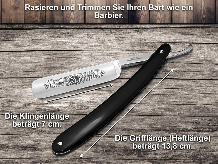Rasiermesser aus SOLINGEN Made in Germany 5/8 Zoll Hohlschliff schwarz 1 Stück (1er Pack), schwarz 1