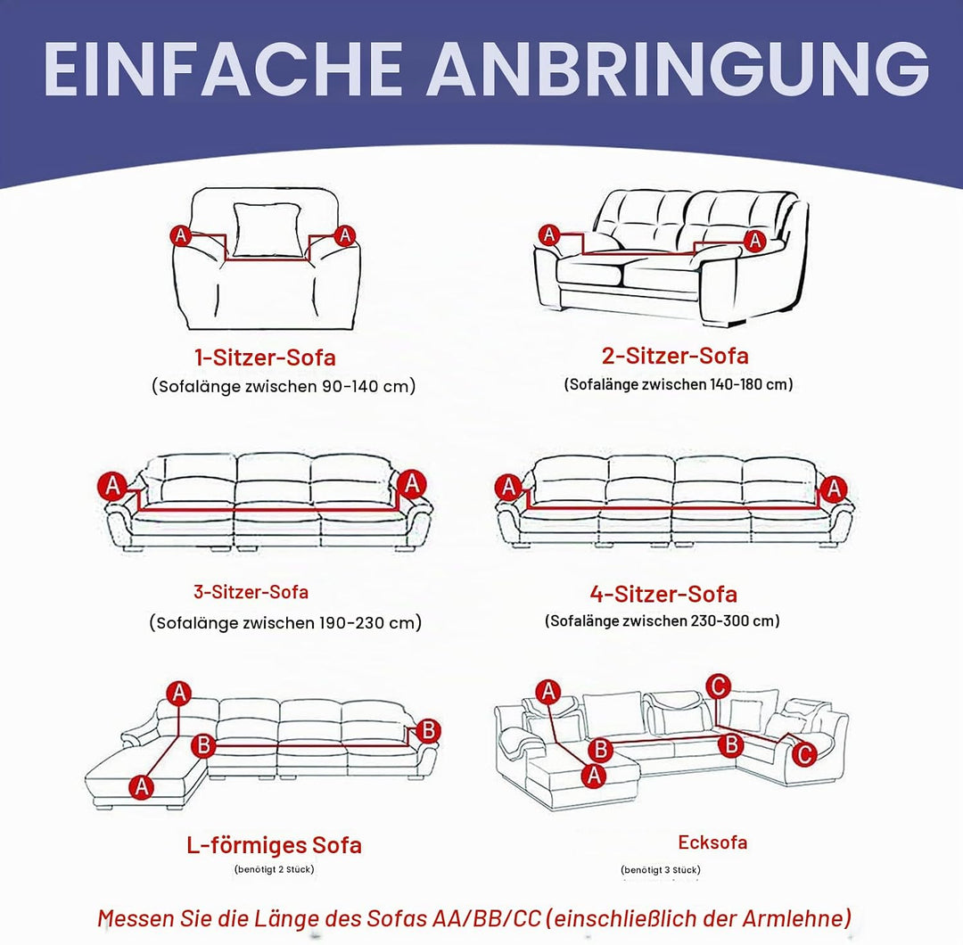 Jaotto Sofabezug 1 Sitzer Elastischer Stretch Spandex Sofa Überwürfe Sofahusse Antirutsch Waschbar S