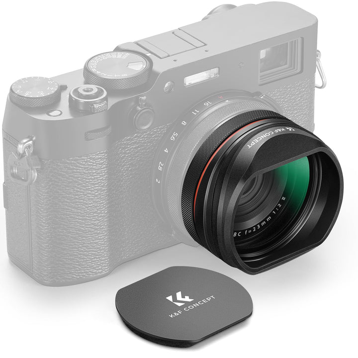 K&amp;F CONCEPT Black Mist 1/4 Filter mit Gegenlichtblende,Objektivdeckel Kompatibel mit Fujifilm Kamera