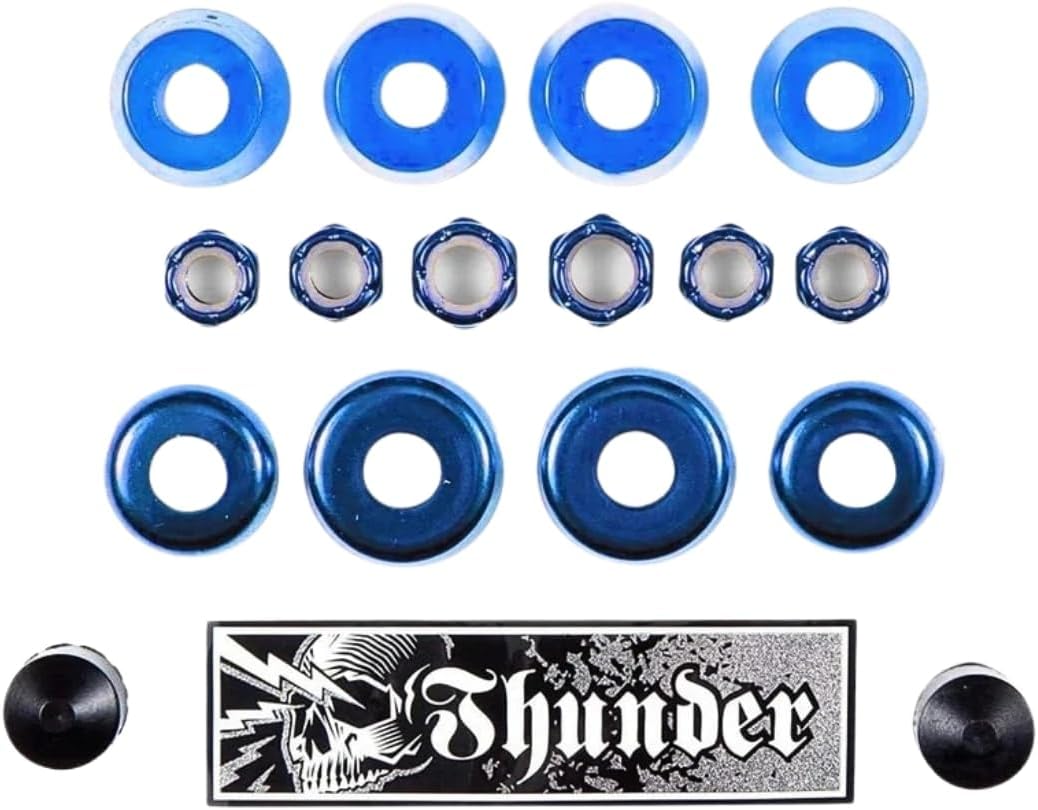 Thunder Rebuild Kit Bushings Washers Axel And Kingpin Nuts Pivot Cup 95 Duro x2 Blue Blue Einheitsgr