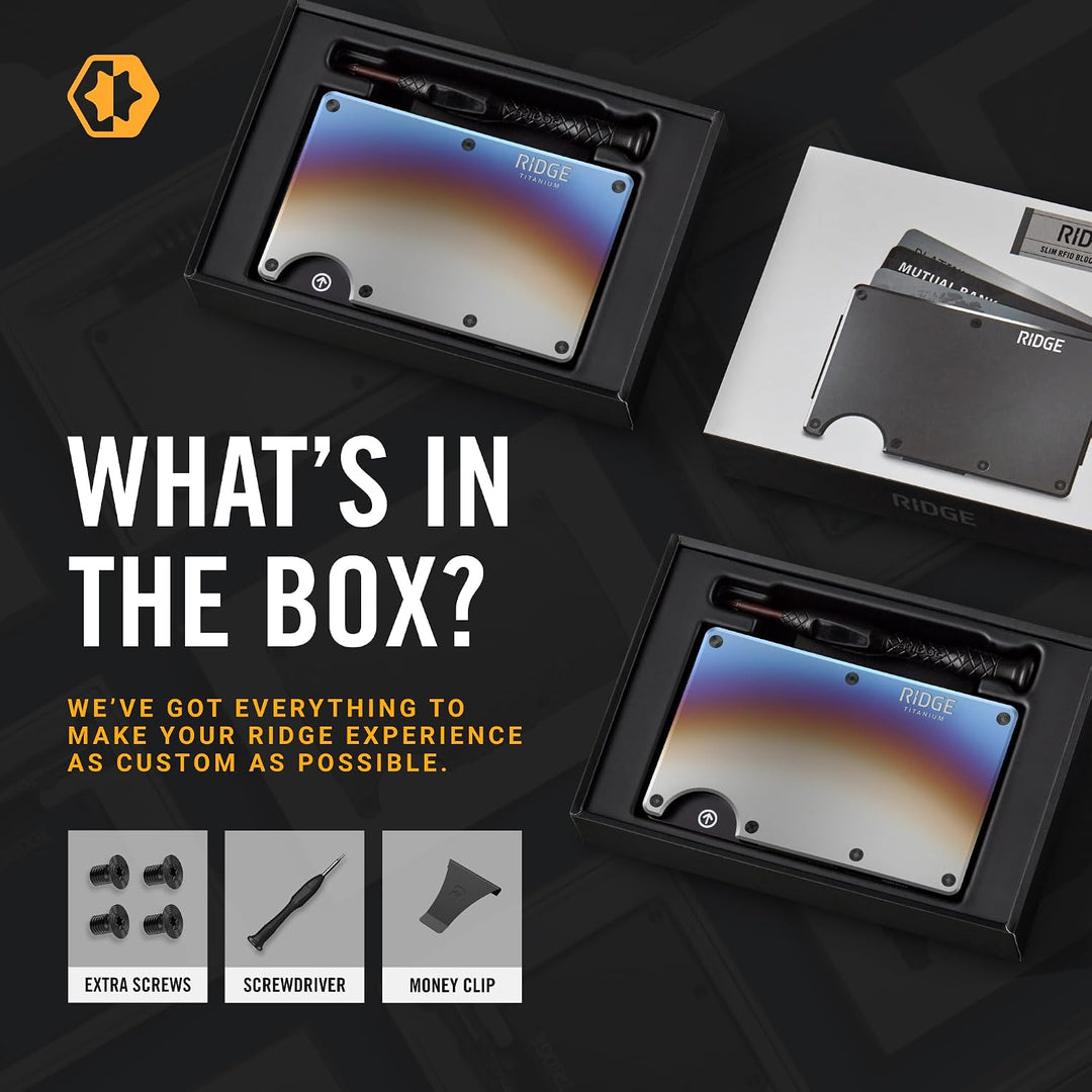 The Ridge Minimalist Slim Wallet for Men – Kreditkartenetui mit RFID-Blockierung auf der Vordertasch