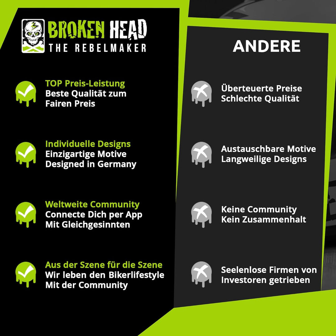 Broken Head BeProud Carbon Grün matt Limitierte Sonderedition - sportlicher Racing Motorrad-Helm S (