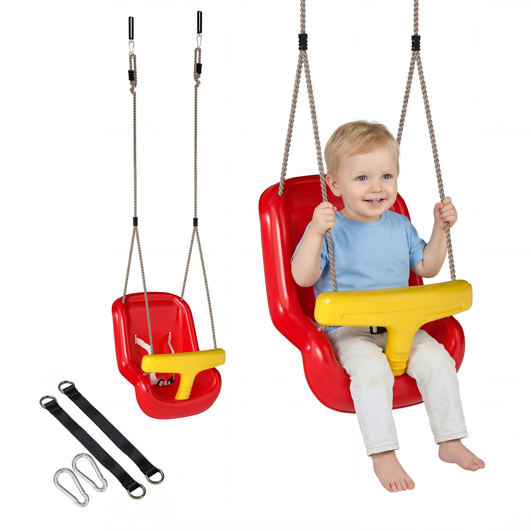 AIYAPLAY Babyschaukel verstellbar Mitwachsend Babysitz Schaukelsitz mit Rückenlehne und Sicherheitsg