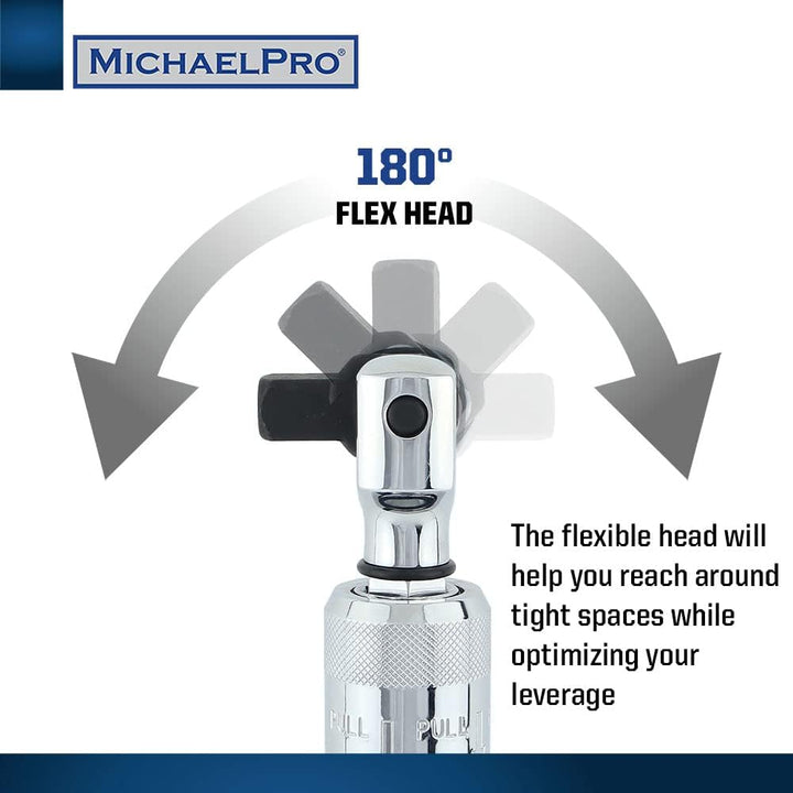 MichaelPro MP007002 1,27 cm Dr. Ausziehbare Brechstange (38,1 cm – 61 cm Länge) / Flexgriff, verbind