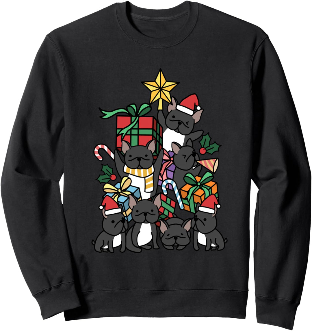 Weihnachtsbaum Französische Bulldogge Hund Sweatshirt