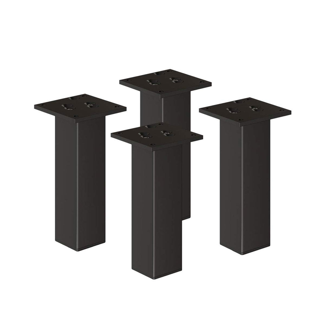 Sossai Exklusiv Möbelfüsse E4MF, 4er Set, Höhe: 300 mm, Schwarz, aus Aluminium 45 x 45 mm Vierkantpr