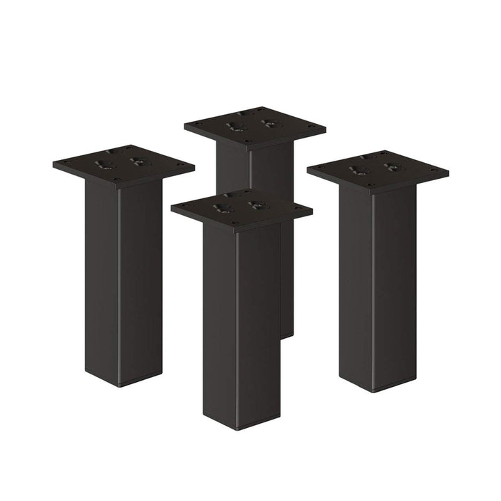 Sossai Exklusiv Möbelfüsse E4MF, 4er Set, Höhe: 300 mm, Schwarz, aus Aluminium 45 x 45 mm Vierkantpr