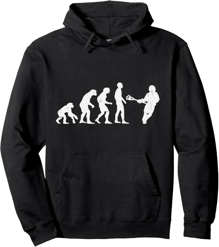 Lacrosse Evolution Funny Lax Player Coach Men Women Kids Pullover Hoodie