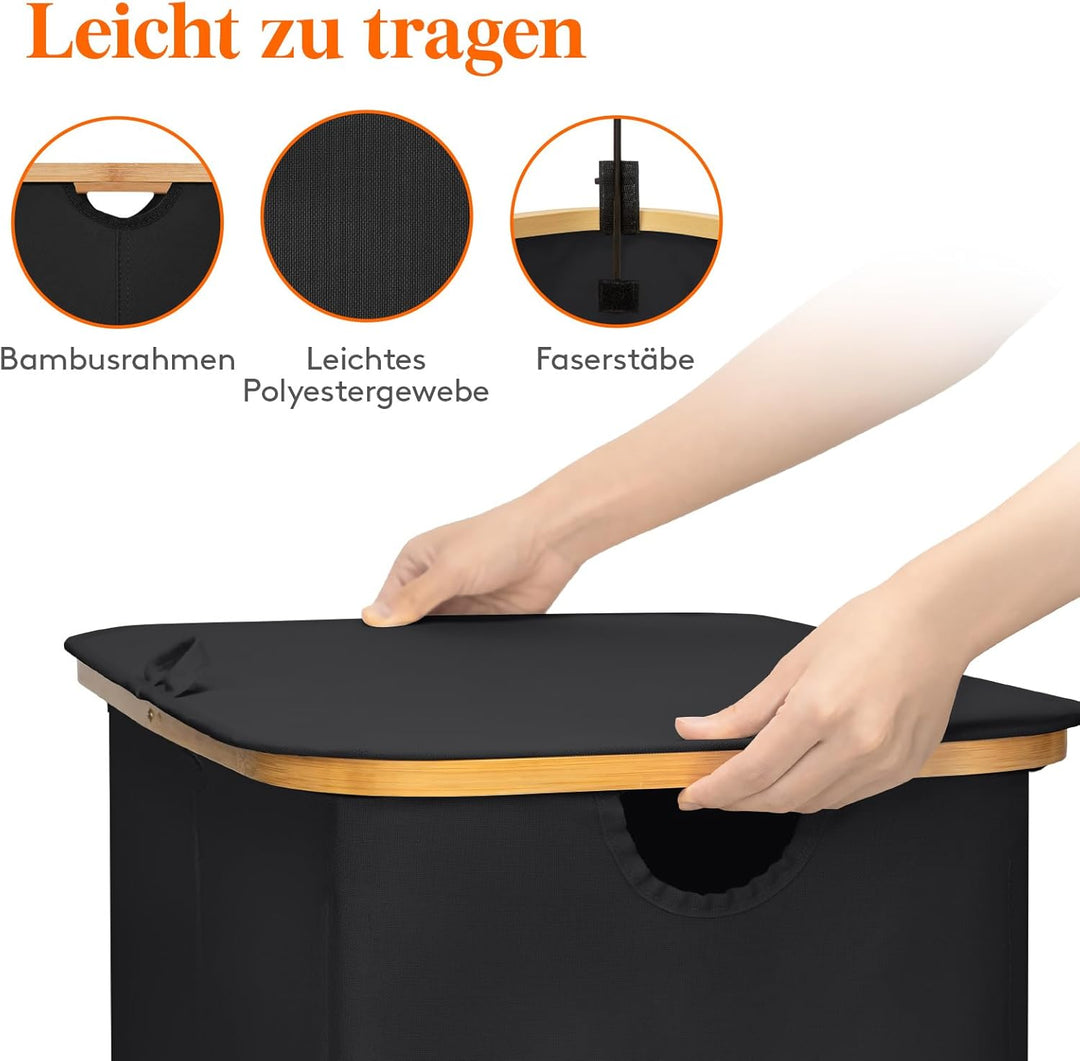 Lifewit 150L Pfandflaschen Sammelbehälter 2 fächer mit Deckel, Gross Pfandflaschen Behälter 2 Traget
