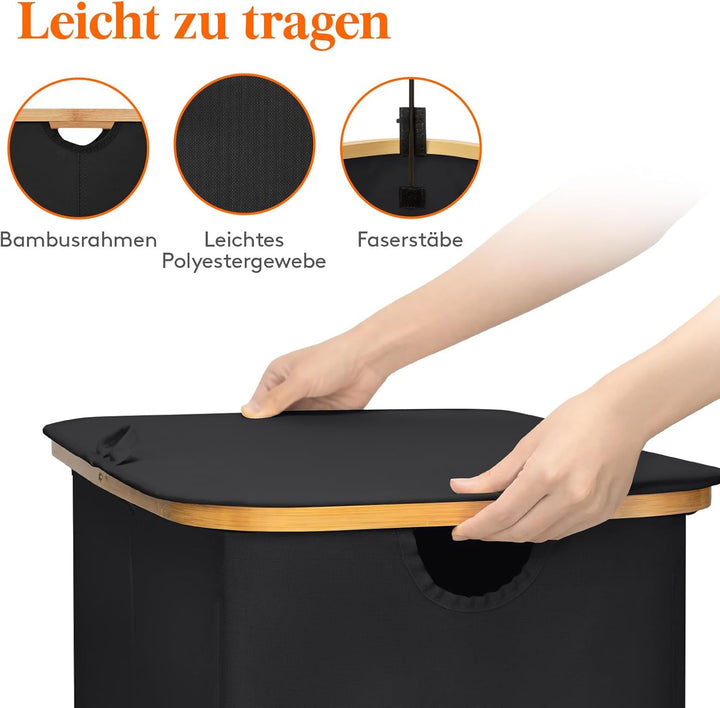 Lifewit 150L Pfandflaschen Sammelbehälter 2 fächer mit Deckel, Gross Pfandflaschen Behälter 2 Traget