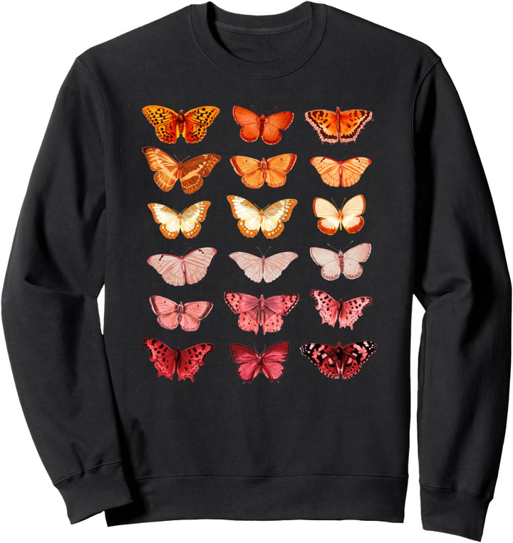 Lesbian Flag Color Butterfly Subtle Sapphic Pride Aesthetic Sweatshirt