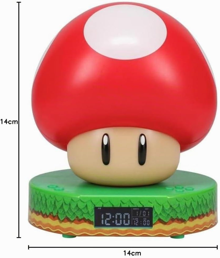 Paladone Super Mushroom Digitaler Wecker mit Power-Up-Sound, offiziell lizenzierte Nintendo-Ware Ein