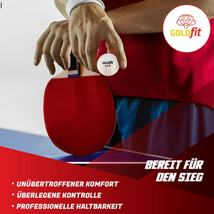 GOLDFIT | Set Tischtennisschläger Profi Tischtennis Set mit Schutzhülle und 3 Bällen | Professionell