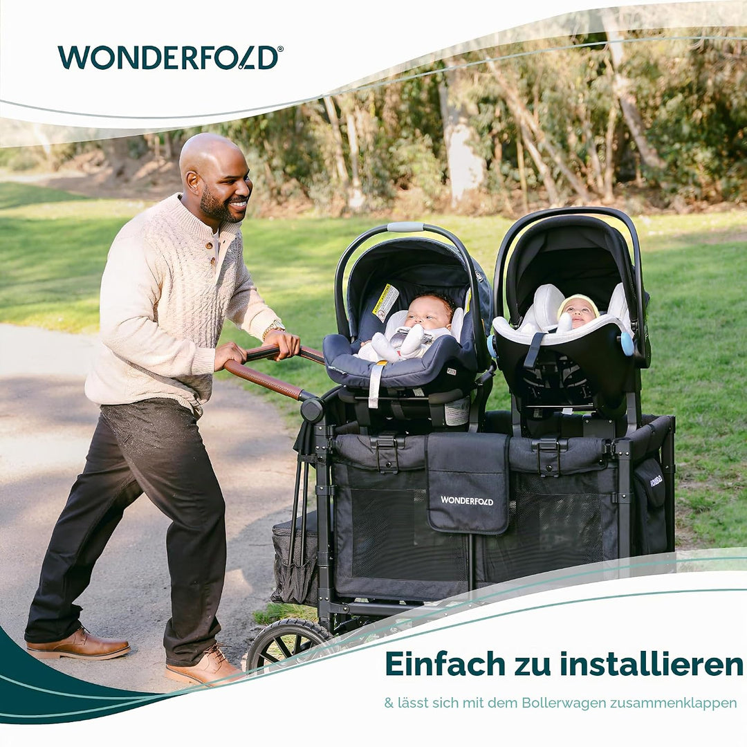 WonderFold KinderVan W2 Serie Autositz-Adapter: Sichere Befestigung der Babyschale für Baby und ein