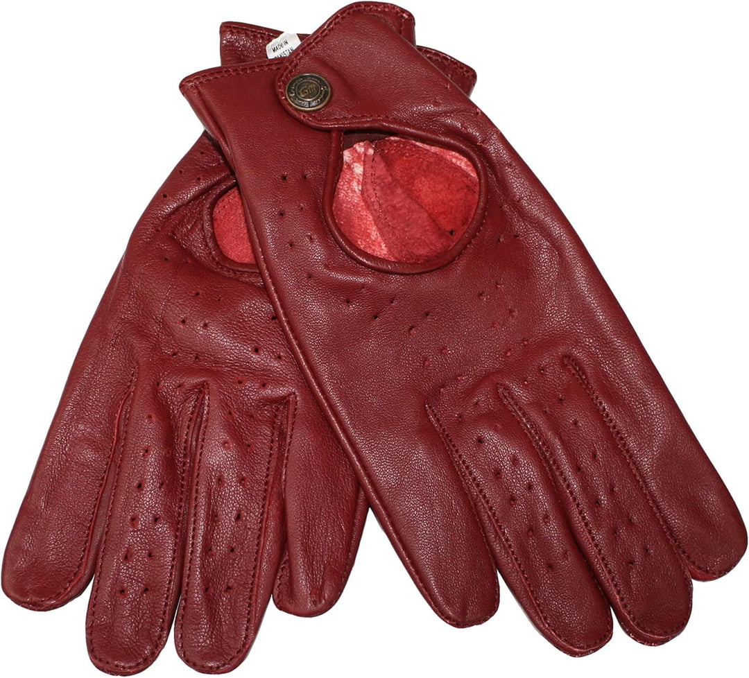 German Wear Unisex Driving Autofahrer-Handschuhe Lederhandschuhe 11=2XL Weinrot, 11=2XL Weinrot