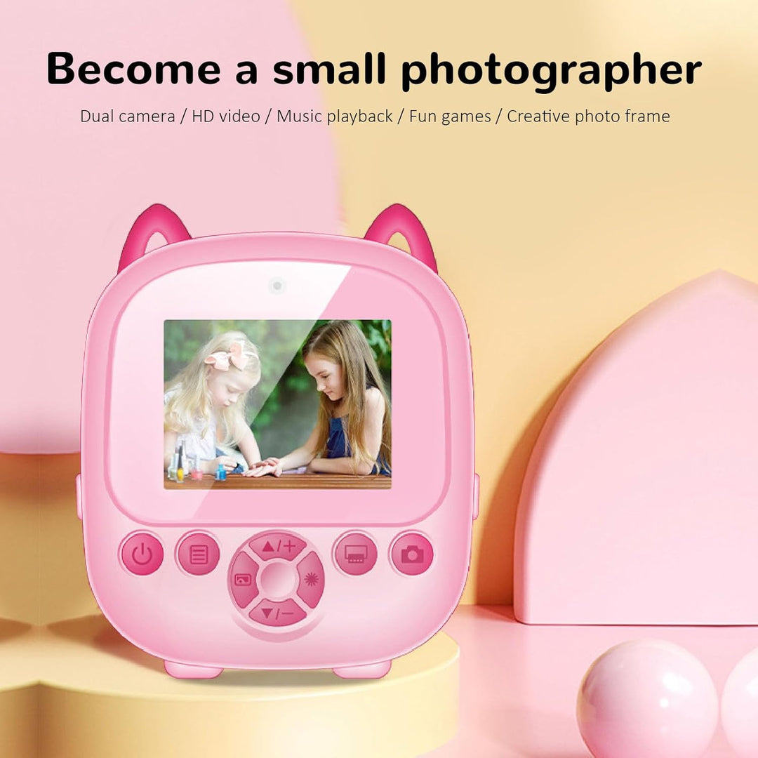 Sofortdruckkamera für, 48 MP 1080P 2,4-Zoll-Bildschirmkamera, DIY-Graffiti-Timer-Countdown-Selfies-K