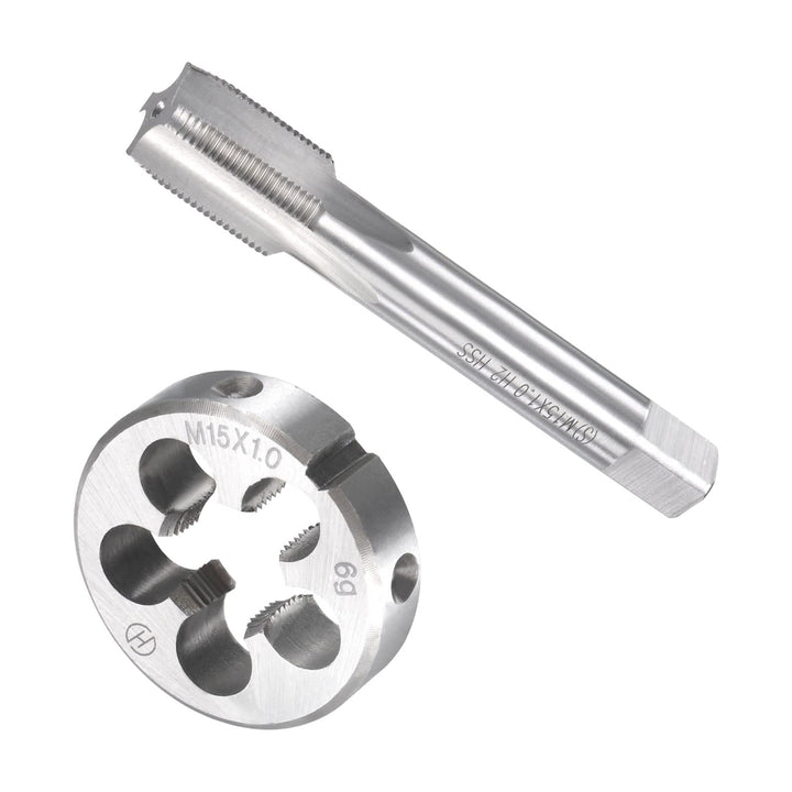 QUARKZMAN M15 x 1mm Metrischer Gewindebohrer und Rundmatrize Set x 1 Set 4 Flöten Schnellarbeitsstah