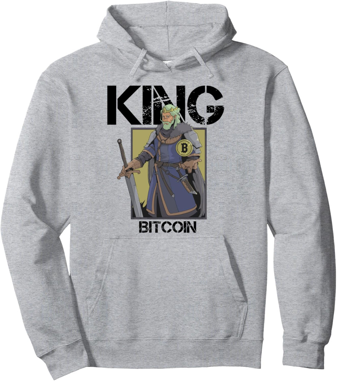 Bitcoin King Graphic Fantasy Comic RPG Crypto Kunstwerk Pullover Hoodie