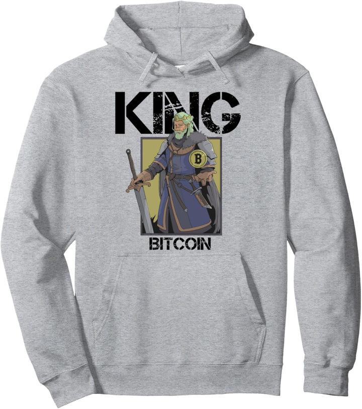 Bitcoin King Graphic Fantasy Comic RPG Crypto Kunstwerk Pullover Hoodie