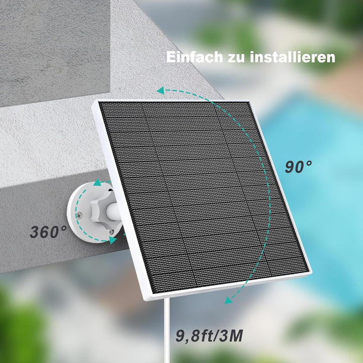 Solarpanel für Eufy Kamera, 5W Solarpanel für Eufycam kompatibel mit Eufycam 3/3C/2/2 Pro/2C/2C Pro/