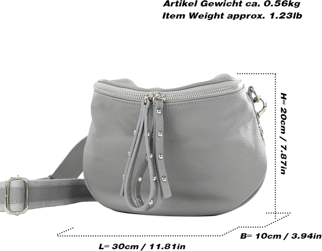 modamoda de - T236 - Umhängetasche Klein Small aus ital. Leder Pastellorange, Pastellorange