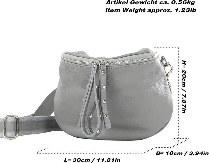 modamoda de - T236 - Umhängetasche Klein Small aus ital. Leder Pastellorange, Pastellorange