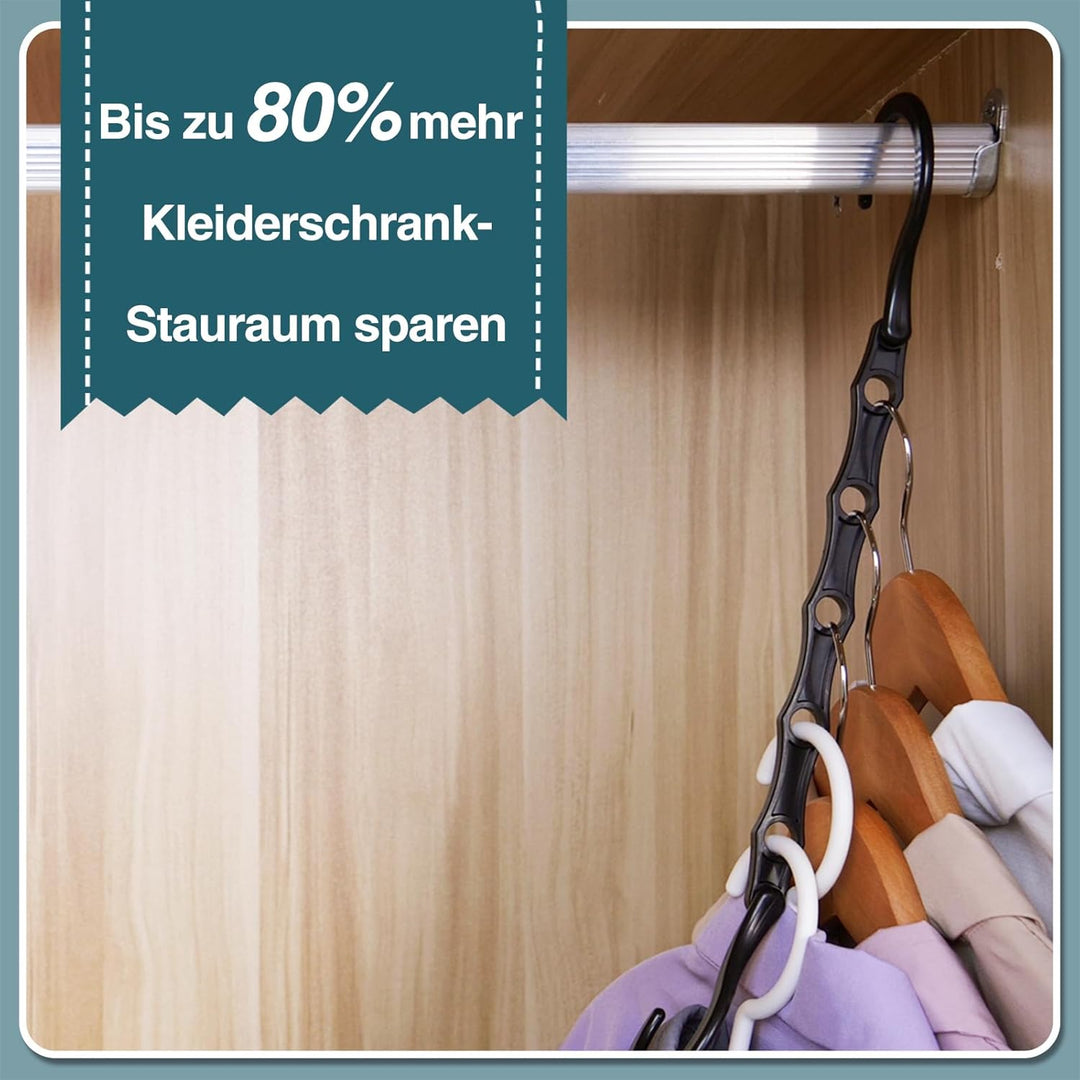 Eupako 20 Stück kleiderbügel platzsparend, Schwarz Magischer kleiderschrank Organizer, Kleidung Idea