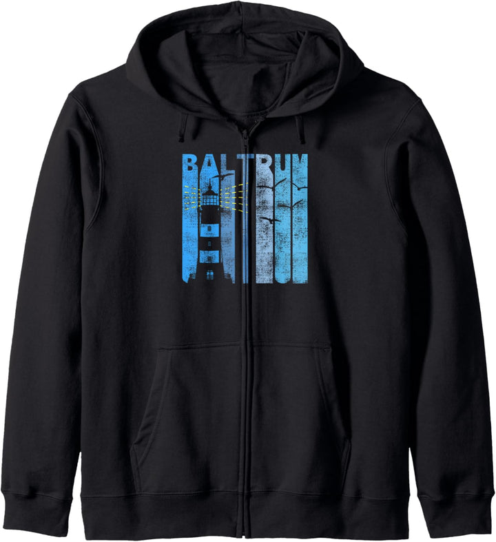 Retro Baltrum Ostfriesische Insel Nordsee Küste Kapuzenjacke