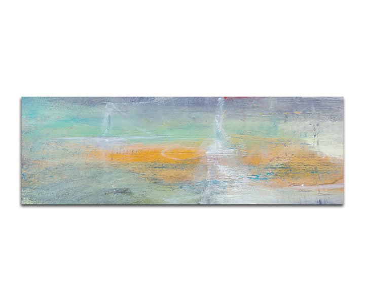 Paul Sinus Art Panoramabild auf Leinwand und Keilrahmen 150x50cm Handmalerei Textur Grunge abstrakt