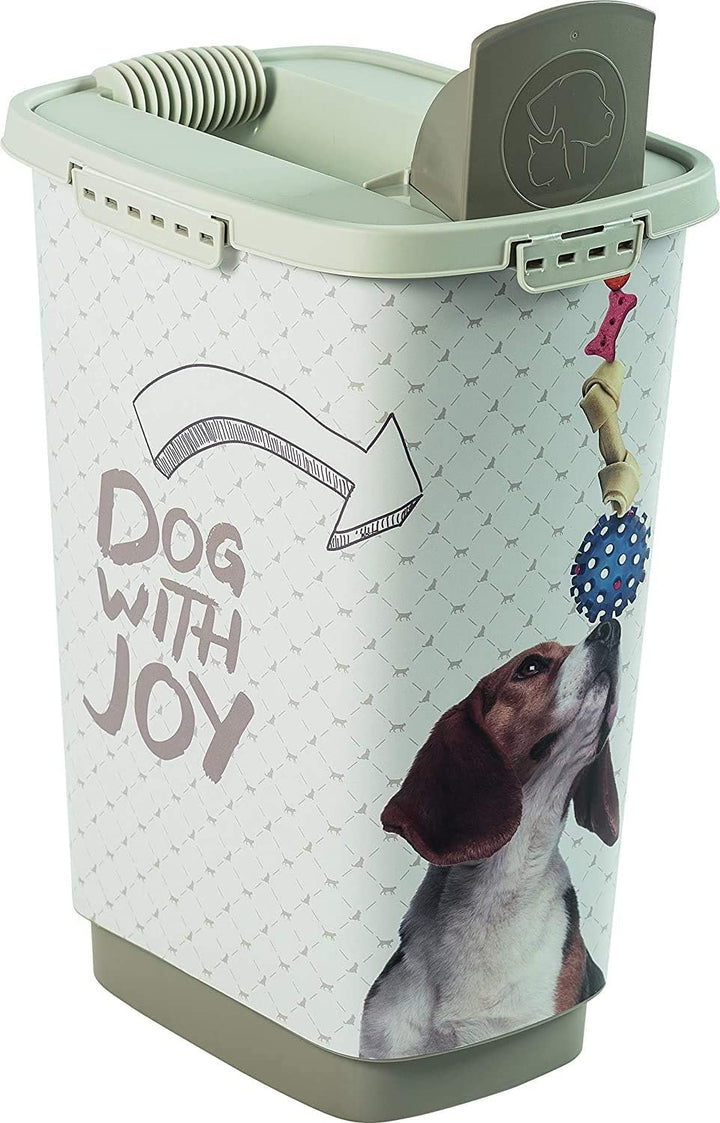 Rotho MyPet Cody Tierfutterbehälter 25l mit Deckel und Schüttvorrichtung, Kunststoff (PP) BPA-frei,