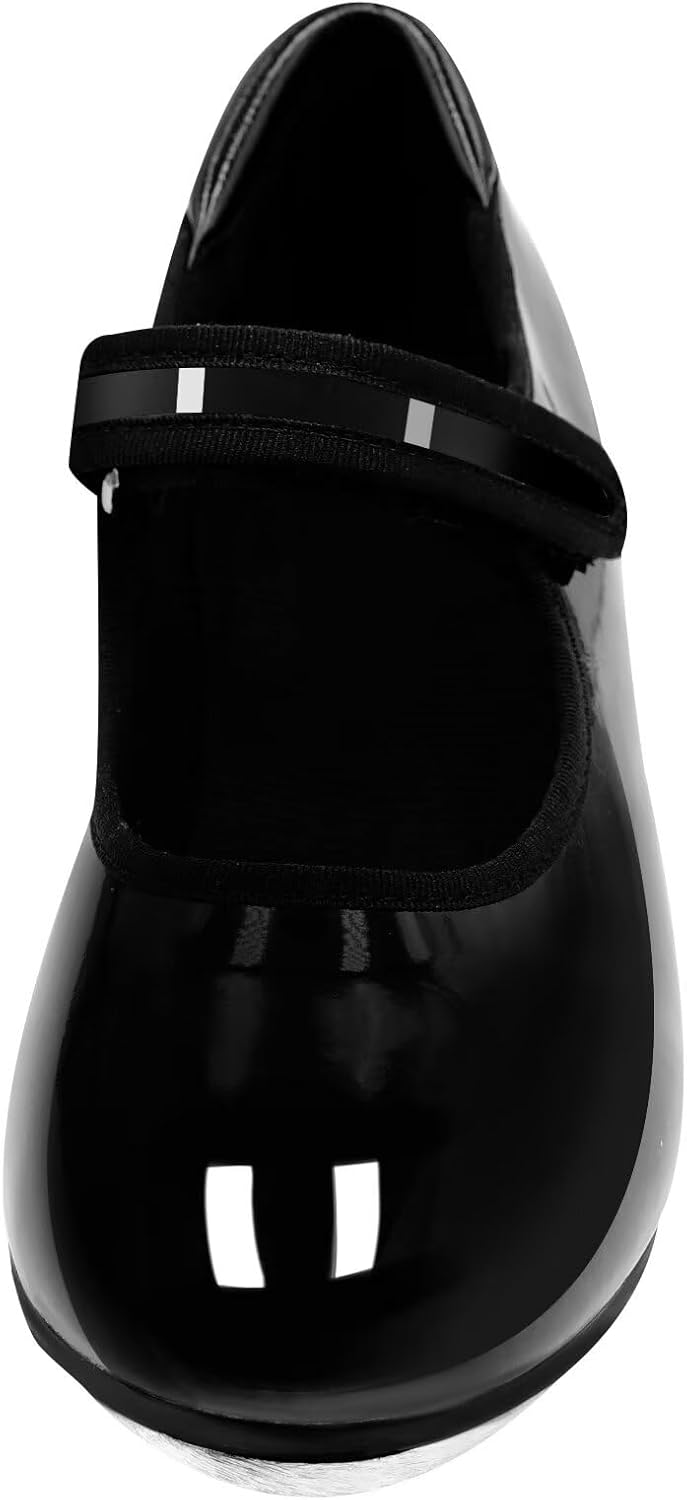 Steppschuhe,Schwarz 2,5 cm Absatzhöhe Schnüren Stepp Schuhe für Kinder Erwachsene 26 EU Klettverschl