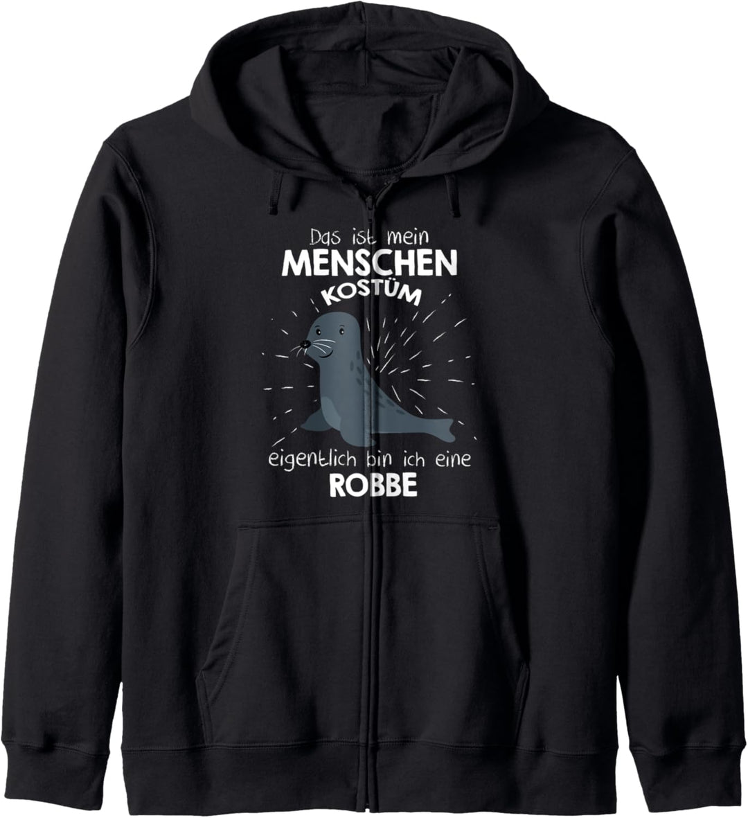 Mein Menschen Kostüm Bin ich eine Robbe, Halloween Outfit Kapuzenjacke