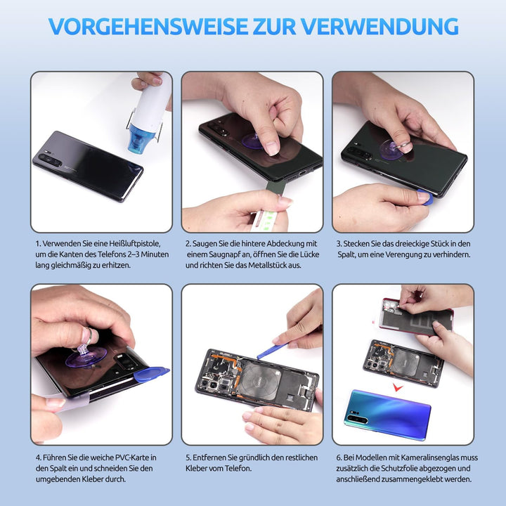 Eonpam Akkudeckel für Xiaomi 12T Pro Rückseite Glas Original Backcover Back Glas Ersatz Reparatur Se