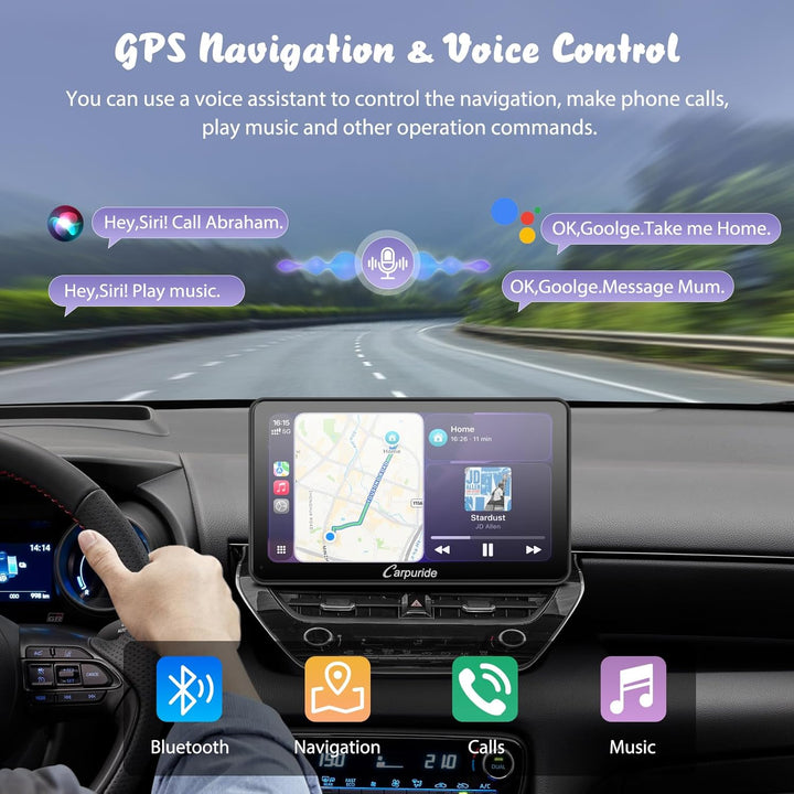 CARPURIDE W701 Pro CarPlay Display 7" Android Auto Bluetooth Transmission | 1080P Touchscreen mit 3