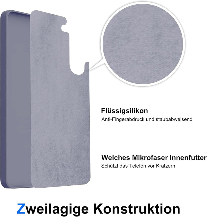 Handyhülle für Samsung Galaxy S22 Hülle [Material-Upgrade] Soft Silicone Case mit Mikrofaserfutter R