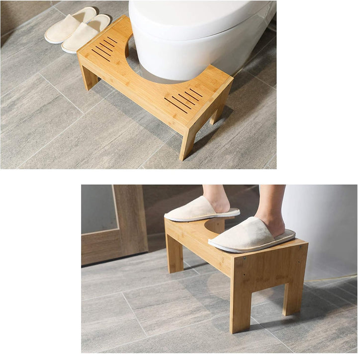Toilettenhocker Erwachsene, Toilettenhocker WC-Hocker aus Bambus toilettenhocker holz, Tragbar 7-9in
