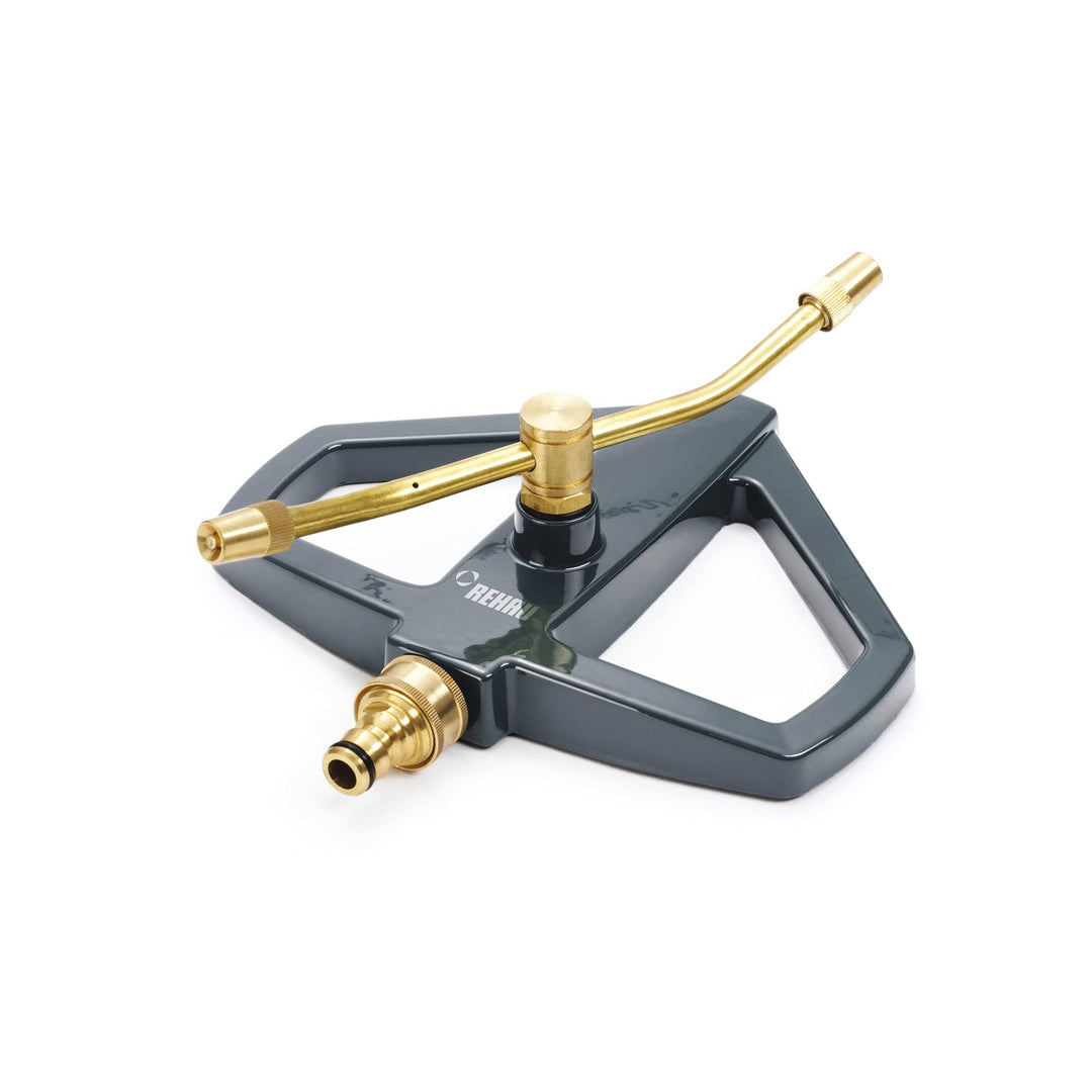 REHAU Kreisregner Premium, aus Messing, Sprinkler-Bereich bis zu 15m, Rasensprenger für grosse Fläch