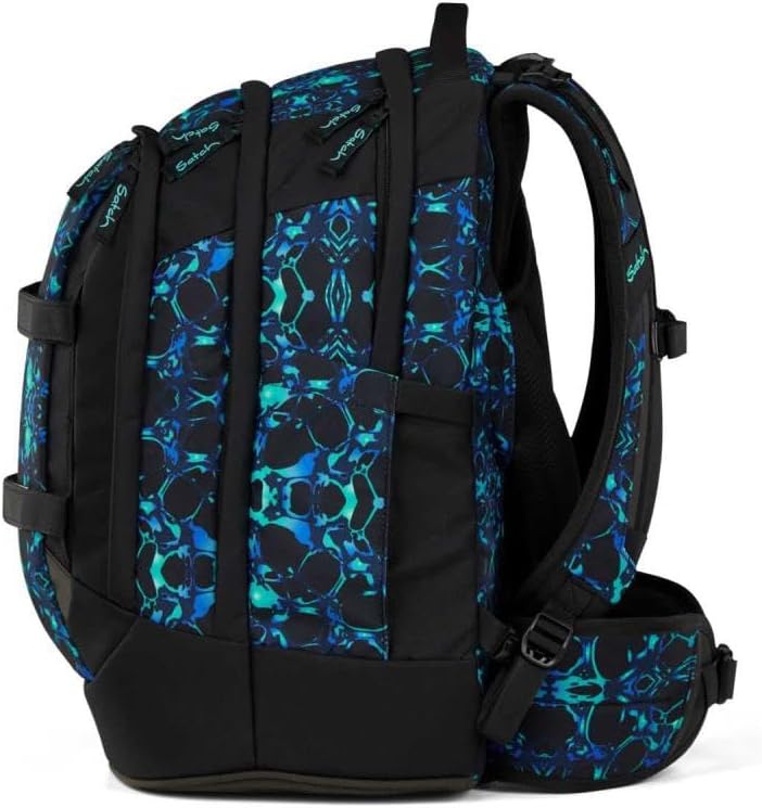 Satch pack Schulrucksack Set 2tlg. inkl. Schlamperbox (Caleido Blue), Caleido Blue